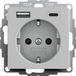 Gira Dubbele USB Type A/C Schuko Stopcontact met Veiligheid Plus - Grijs
