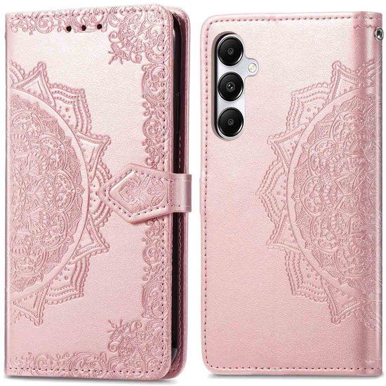 imoshion Hoesje - Geschikt voor Samsung Galaxy A35 - Mandala Bookcase - Rosé Goud