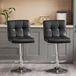 Sweetcrispy Barkruk, 2-delige set, PU-leer, gevoerde barstoel, bistrokruk met rugleuning, voetensteun, 360 graden in hoogte verstelbaar, draaibaar, keukenkruk, designkruk, barkruk voor bar, toonbank