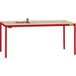Manuflex LD1113.3003 ESD ESD-bureau UNIDESK met rubber schijf, onderstel robijnrood RAL 3003, bxdxh = 2000 x 800 x 720-730 mm Robijn-rood