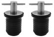 Merkloos Omgoods Bootafvoerstop - 2 Stuks - PVC Waterdicht - Roestvrij Stalen T-handvat - Geschikt voor 25 mm Afvoergaten - Betrouwbare Afdichting - Afvoerplug