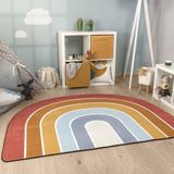 Paco Home Tapijt Rond Voor Kinderen Vloerkleed Kinderkamer Regenboog Wasbaar In Wasmachine 120x160 cm