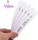 BellaLine 5 stuks Nagelvijl Zebra vijl Moon 100/180 grit