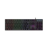 HAC24 RGB LED Gaming-toetsenbord, QWERTZ-indeling, zwart, USB, verlicht, Duitse lay-out