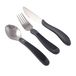 NRS Healthcare Kura Care Volwassen Bestek Set, Easy Grip Set, Zwart & Grijs