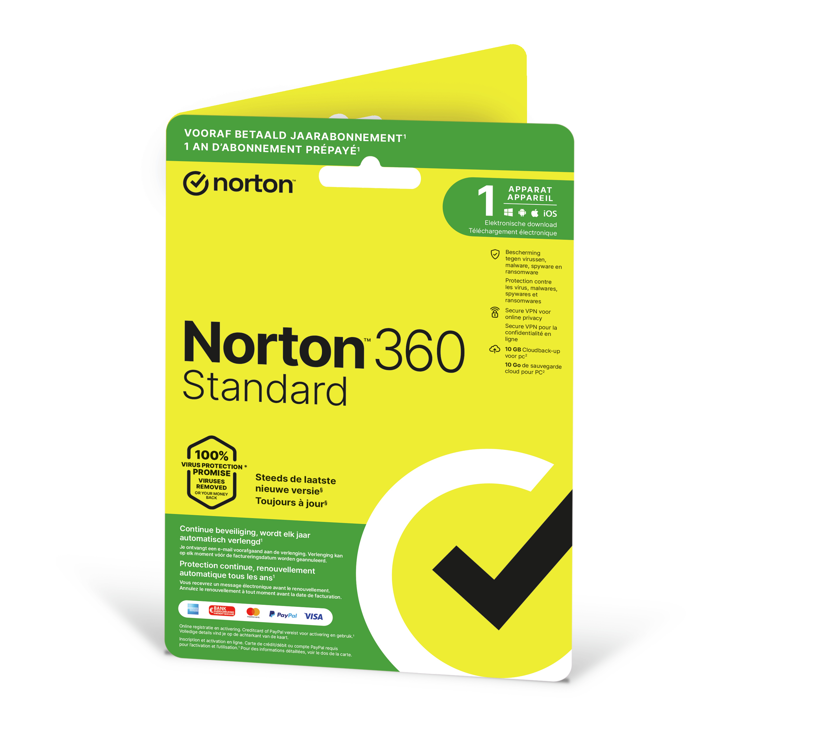 Gen Digital NORTON 360 STANDARD 10GB BN 1 USER 1 DEVICE 12MO GENERIC ENR RSP DVDSLV GUM