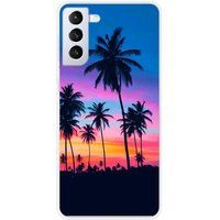 Samsung Galaxy S21 Palmiers colores bedrukt siliconen hoesje