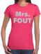 Bellatio Decorations Mrs. Fout zilver glitter tekst - t-shirt - roze - voor dames - foute party kleding - Carnaval verkleedkleding XXL