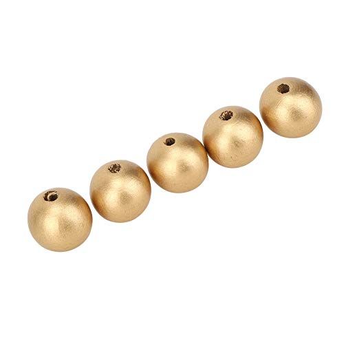 HERCHR 100Pcs gouden houten kralen, 20mm ronde houten ambachtelijke kralen DIY kleine spacer kralen huisdecoraties met gat voor Armband sieraden ambachtelijke maken