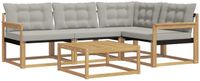 vidaXL Hoekbank met Tafel Wit en Lichtgrijs