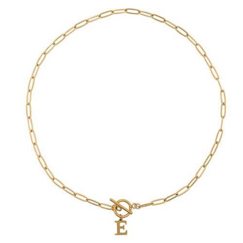 Club Manhattan ketting Initial E goudkleurig