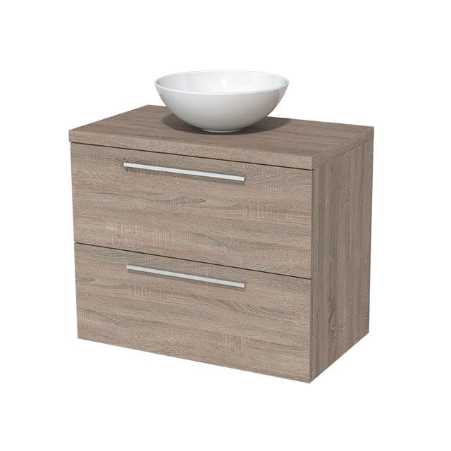 Maxaro Badkamermeubel Modulo Plato Eiken 80cm 2 Lades