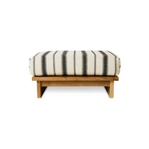 HKLIVING Hocker Outdoor Teak (Chalkstripe)