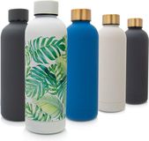 T&N Roestvrijstalen drinkfles, 500 ml, thermosfles voor kantoor, lekvrije waterfles voor koolzuur, thermoskan onderweg, thermosfles voor thee en koffie, fles bruiswater