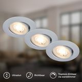 B.K.Licht BRILONER Show - Inbouwspots set van 3 - spotjes dimbaar - 3.000K warm wit licht - 4.9W - chroom - Ø9cm