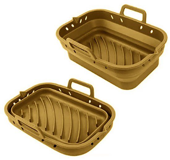 Point-Virgule Opvouwbare rechthoekige airfryer bakvorm uit platinum silicone Cumin 20x10x9cm