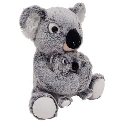 Heunec knuffel MISANIMO Koala beer met kind, 27 cm - Grijs