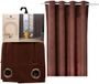 Atmosphera Gordijn Lilou - 2x - L260 x B140 cm - Bruin - Polyester - Met Ringen