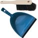 Buemag Stoffer en blik blauw van kunststof/hout met lip voor binnen - Zachte borstel/handveger
