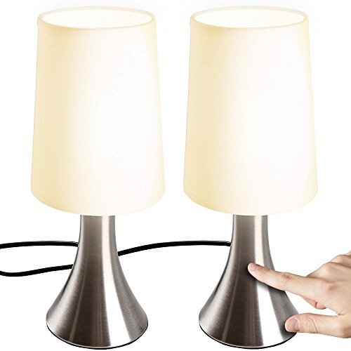 Jago Tafellamp met dimmer touch-functie - EEK: C tot E, 1- of 2-delige set, E14, met aanraaksensor - bedlamp, tafellamp, nachtkastlampje - voor woonkamer, slaapkamer, kinderkamer