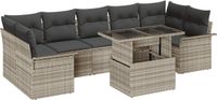 vidaXL Tuinbank Set Lichtgrijs Poly Rattan