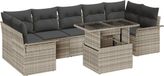 vidaXL Banc de jardin Gris Clair Poly Rotin