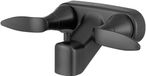 Sans marque Robinet de bain et de douche - Convertisseur de robinet de douche - Utilisation pour véhicule récréatif - Leviers ailés - 2 trous 4 ouvertures - Noir mat