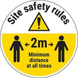 V Safety CV008BB-FS Vsafety Site Safety Rules - Houd 2 m afstand zelfklevende vloerstickers, 300 mm x 300 mm