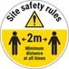 V Safety CV008BB-FS Vsafety Site Safety Rules - Houd 2 m afstand zelfklevende vloerstickers, 300 mm x 300 mm