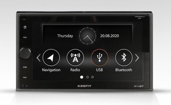 Xzent X-427 | 2-DIN autoradio met DAB+, USB, BT en HDMI - Navigatie optioneel