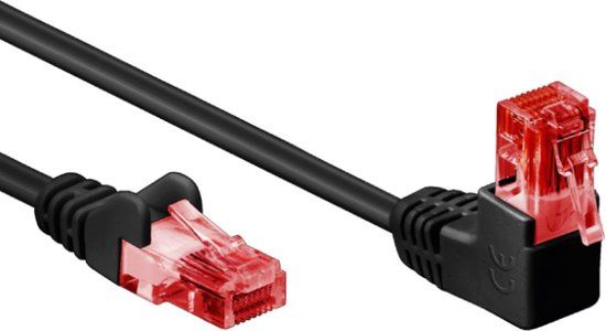 Goobay CAT 6 Patch Cable - 0.25m - Black - Right Angled