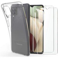 Phonillico® Hoesje voor Samsung A12 en 2 geharde bril