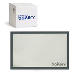 Decora 9260259 Rechthoekige Bakmat van Glasvezel en Siliconen, 585 x 385 mm, Grijs/Wit