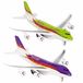 Goki Jouets Avions - 2x pièces - 19 cm - violet et vert - lumière et son