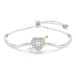 Swarovski Idyllia armband, Verschillende slijpvormen, Hart met pijl, Wit, Rodium toplaag