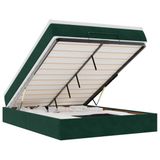 vidaXL Ottomaanse bedframe met matras, donkergroen, 140 x 190 cm, fluweel