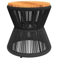 vidaXL Salontafel met draad Ø 45x44 cm massief acaciahout