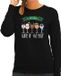 Bellatio Decorations foute kersttrui/sweater dames - Kerst wijn glazen - zwart - drank/wine XS