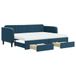 vidaXL Slaapbank met onderschuifbed en lades 80x200 cm fluweel blauw