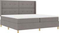 vidaXL Boxspringbed met matras en hoofdeinde Taupe 200 x 200 cm Stof