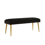 Ball & Cast Bank, Metal Foam Stof Hout, Zwart, 112Wcm