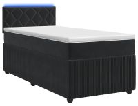 vidaXL Boxspringbed met matras, zwart, 100 x 200 cm, fluweel