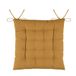 Stof Textile stoelkussens DUO - okergeel - 38 x 38 x 3.5 cm - touwtjes sluiting - zitkussens - binnen/buiten