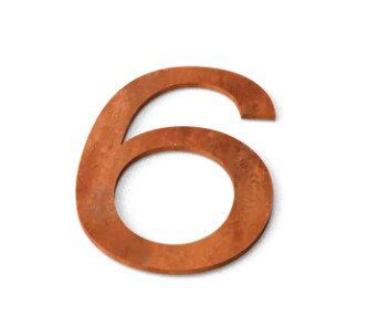 Merkloos Geroba Nummer 6 Model: Huisnummer Cortenstaal