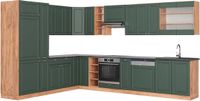 Vicco Hoekkeuken Fame-Line, Vert-Or Landhuis/Doré Chêne, 347 x 257 cm, WB Anthracite