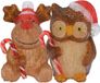 Christmas Decoration Kerstverlichting figuren - set 2x st - rendier - uil - 24 cm - LED