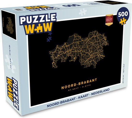 MuchoWow Puzzel Noord-Brabant - Kaart - Nederland - Legpuzzel - Puzzel 500 stukjes