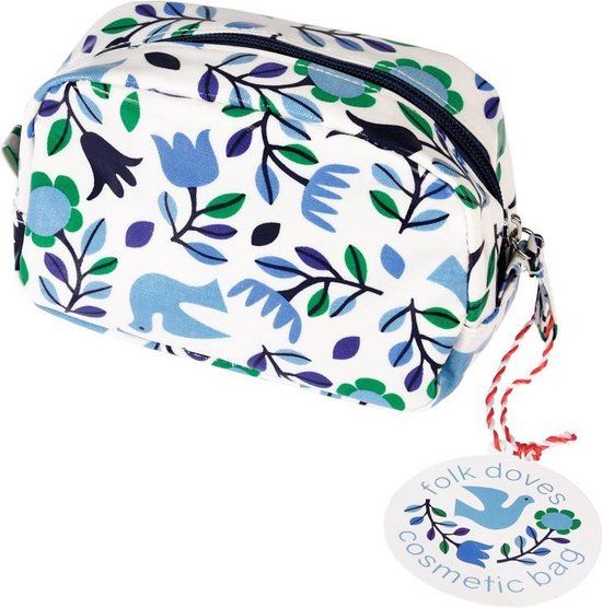 Rex London Make-up tasje Folk Doves - Blauw/Wit