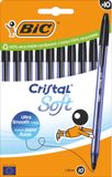 BIC Cristal Soft Balpen, medium punt, zwart, 10 stuks