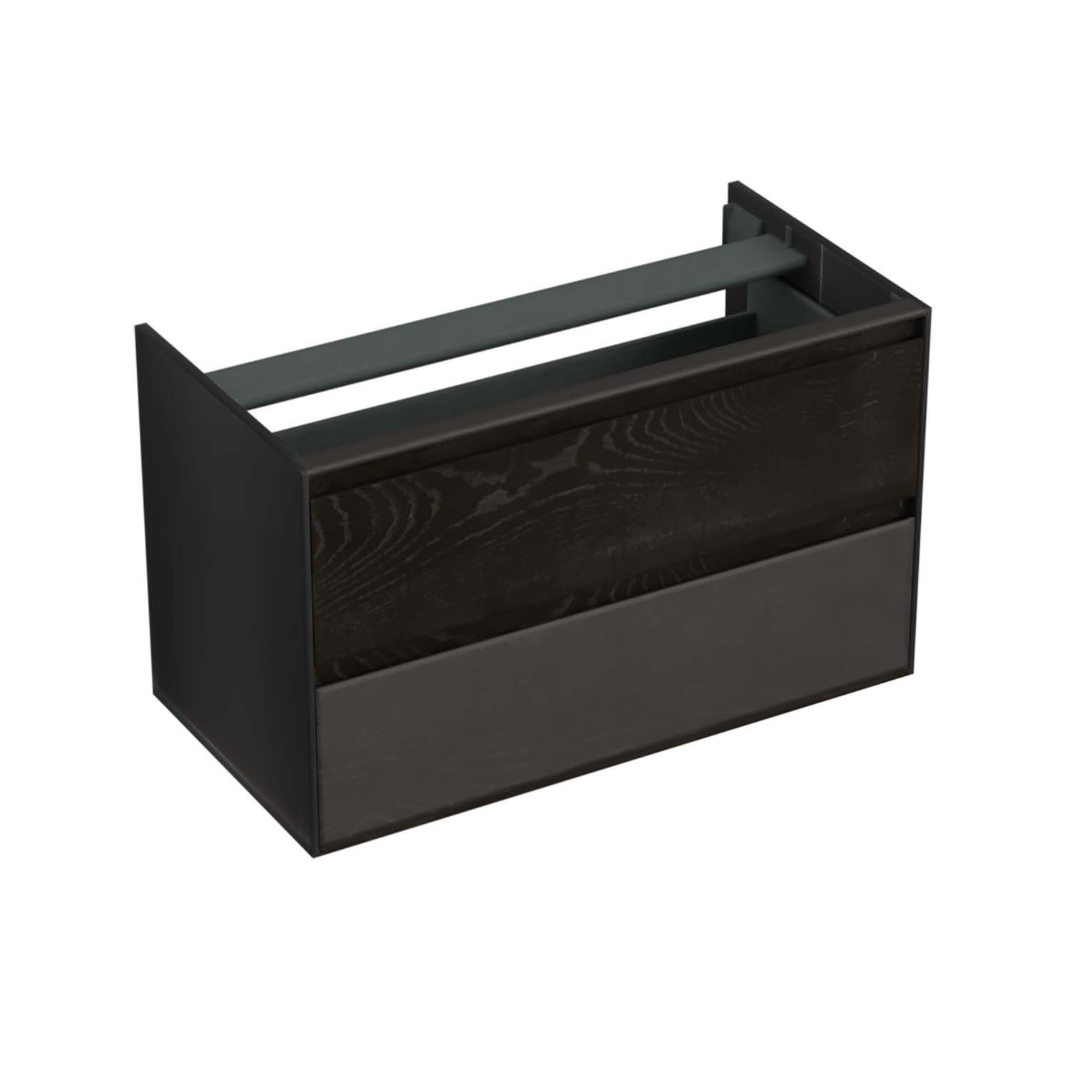 Forzalaqua Reno Onderkast - 100x51x60 cm - 2 Lades - Softclose - Eiken Black Oiled
